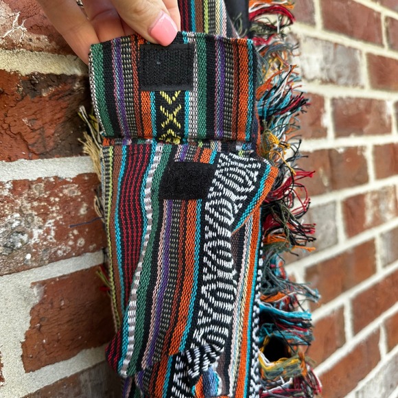 Boho Hippie Shoulder Bag Colorful Striped Fringe Festival Hobo Bag - Picture 2 of 7